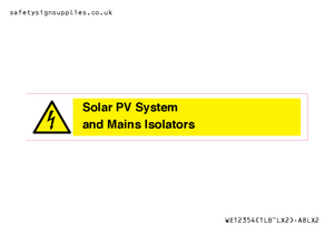 Solar PV System and Mains Isolators